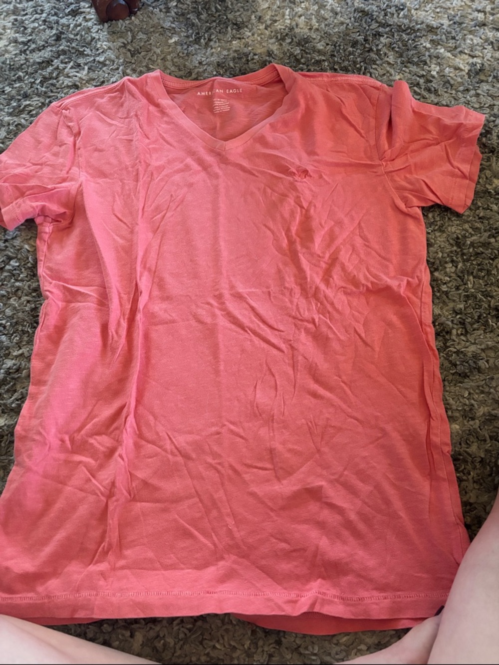 American Eagle Outfitters Coral V-Neck Tee